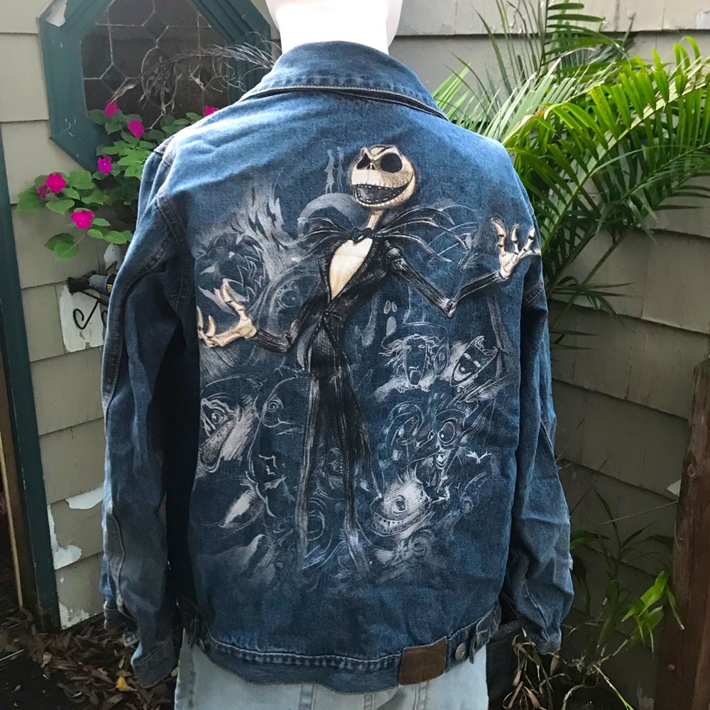 Jack Skellington Denim Jean Jacket Disney Official Merchandise